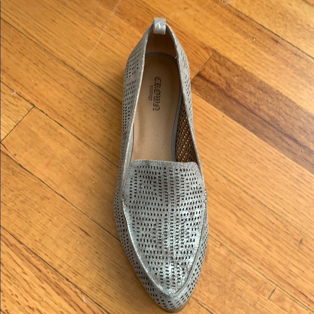 CROWN Vintage Veneta Silver Suede Leather Loafer